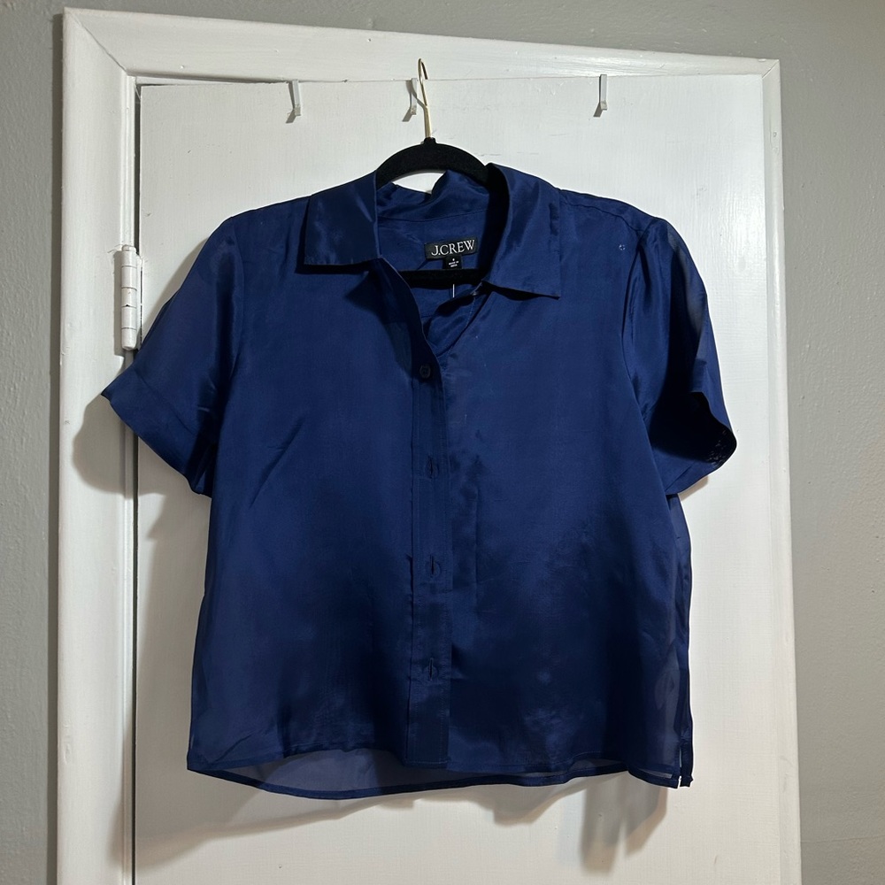 New Blue Sheer Blouse from J. Crew Size 8